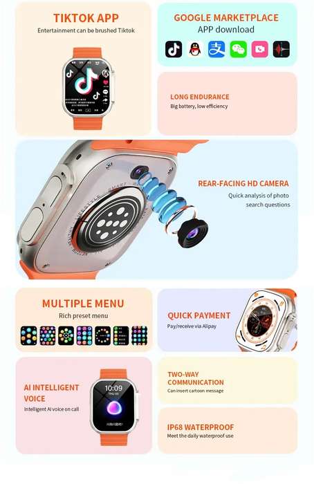 The Phone Premium S9 Android Ultra Smart Watch With 4G SIM With Video Calling Black