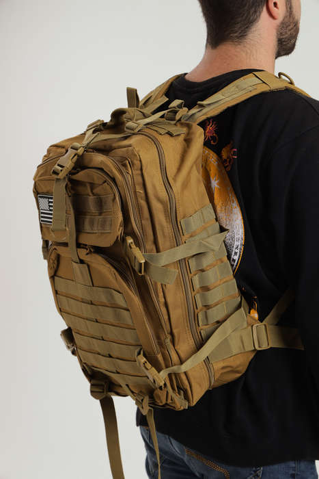 Senza 45L Heavy Duty Military Tactical Army Backpack With Multiple Compartments