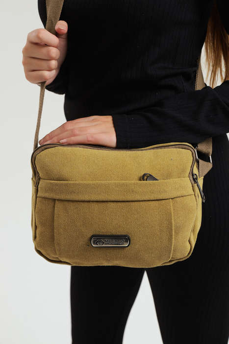 Unisex Multi Zipper Sling Shoulder Bag Crossbody Travel Messenger Bag