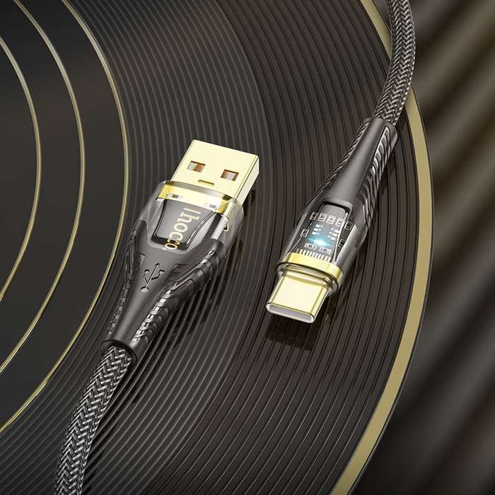 HOCO U121 Crystal Charging Cable USB to Type-C Gold Standard