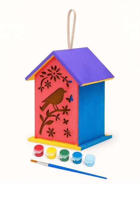 Senza® Art and Craft Paint Your Own Bird House Kit 200mm X 110mm
