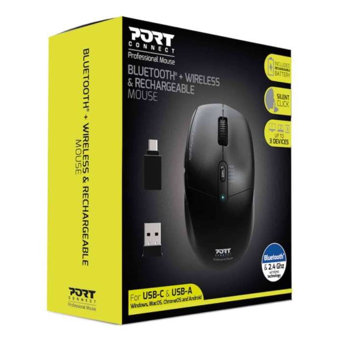 Port Connect 2.4GHz Wireless Bluetooth&#xAE; Rechargeable Mouse PRO