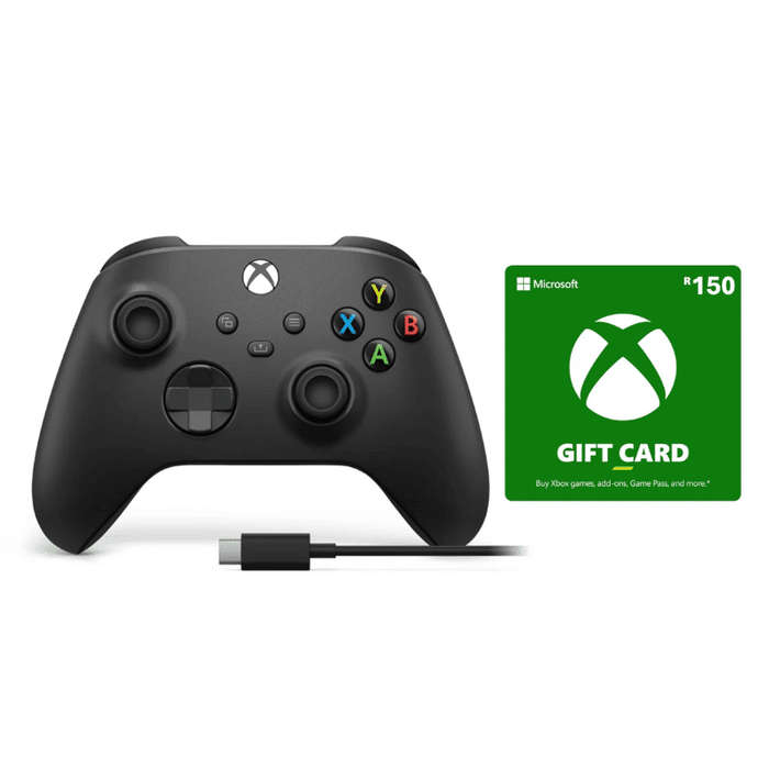 XBOX Series Wireless Controller Carbon Black Plus USB-C Cable Plus R150 Xbox Voucher