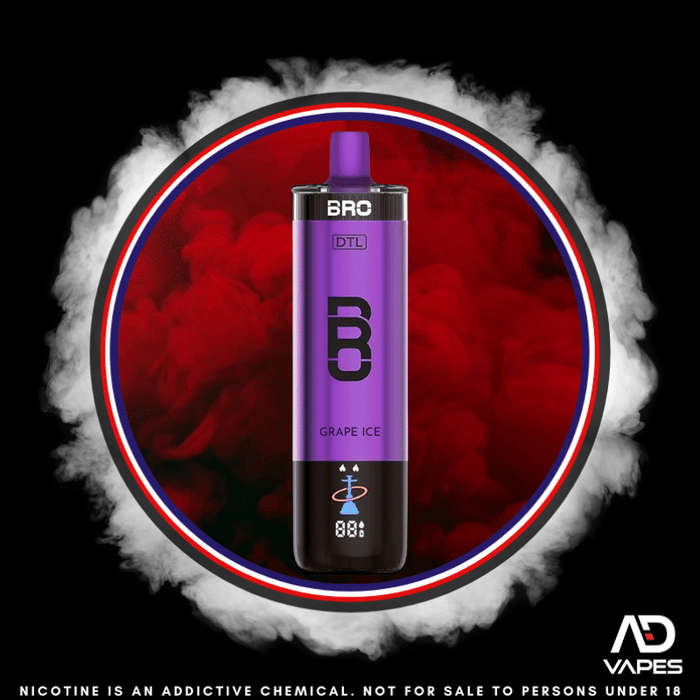 Bro Vapes Hookah DTL 40K 50mg Grape Ice
