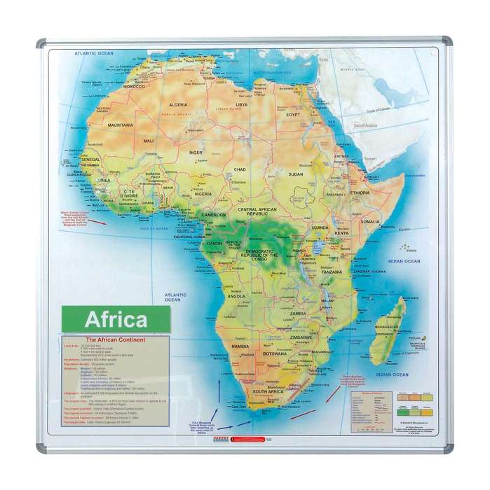 Parrot Map Board - Africa (1230*1230mm - Magnetic White)