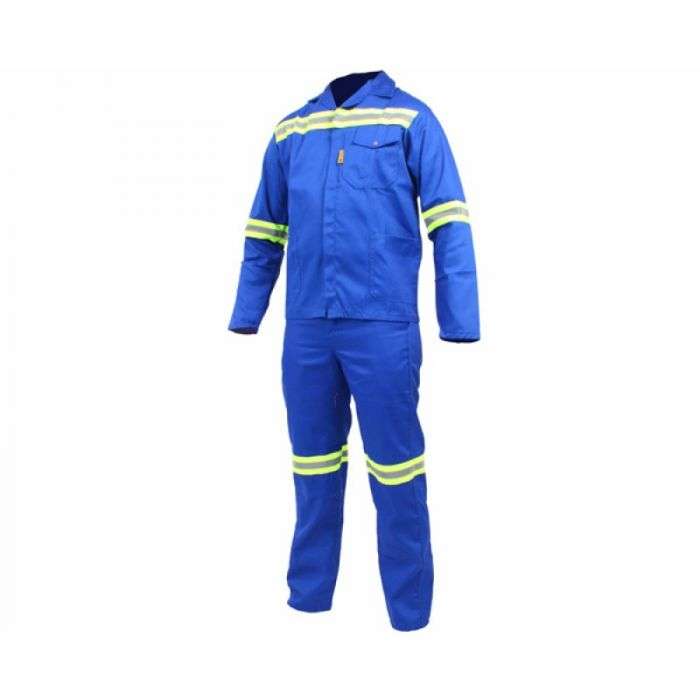 Overall 2Pce R/Blue Refl Tape Size 46 Chest 42 Wai