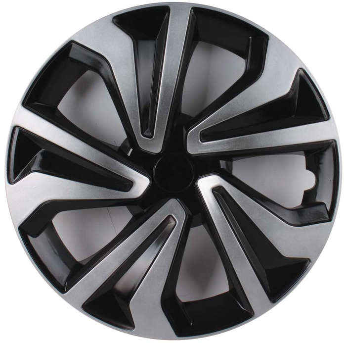 14" Silver / Black Wheel Cover Set