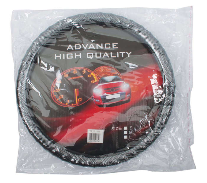 Steering Wheel Cover - Black and Carbon