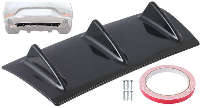 Rear Lower Bumper Lip Spoiler - 3 Fin