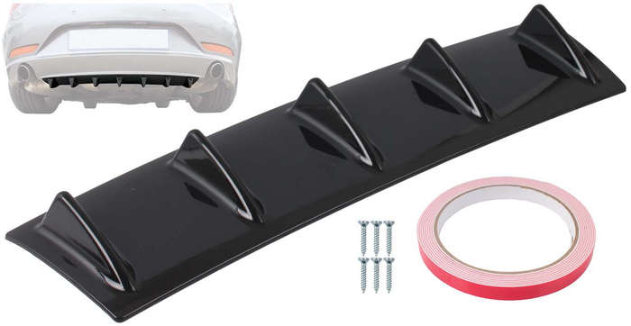 Rear Lower Bumper Lip Spoiler - 5 Fin