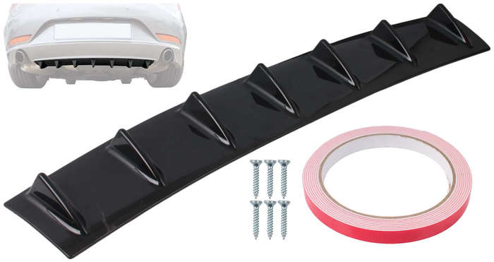Rear Lower Bumper Lip Spoiler - 7 Fin