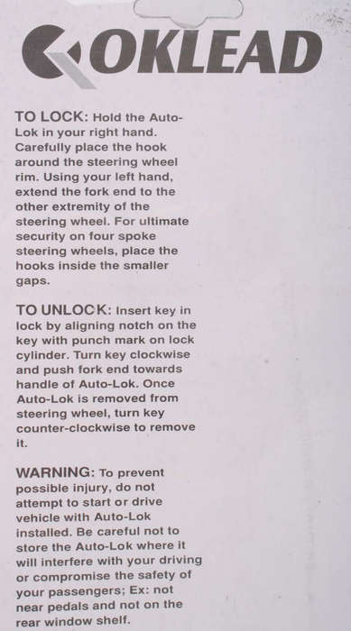 Steering Lock - Single Rod