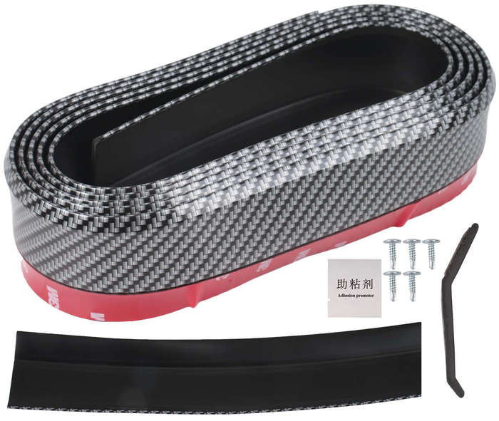 Front Bumper Lip - Univeral - 2.5m - Carbon Black