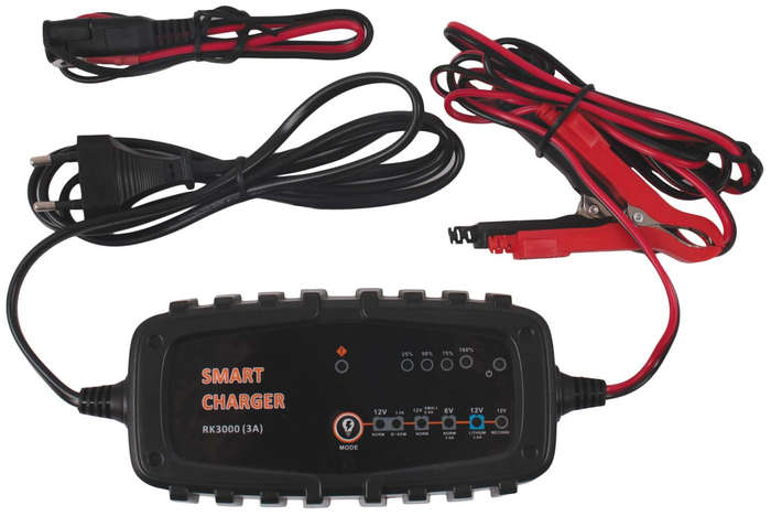 Smart Automatic Battery Charger - 6/12V - 3Amp - Std / Gel / AGM and Lithium