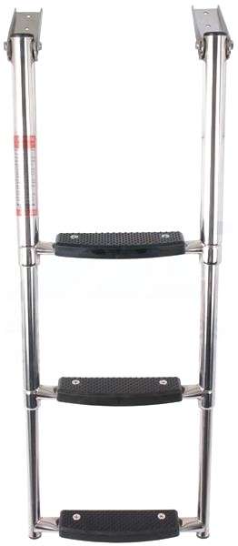 Telescopic Drop Ladder - Stainless Steel with Wider Steps