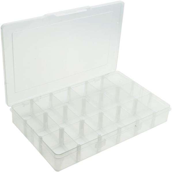 Plastic Box with Lid (18 Compartments)
