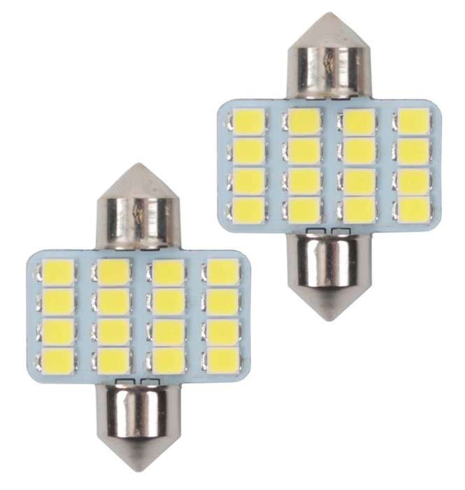 LED Globe 250A - 16SMD - 10mm x 31mm - 2 Piece