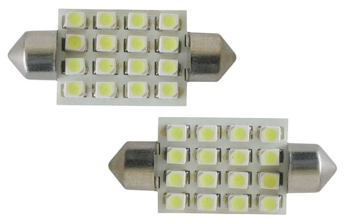 LED Globe 250A - 16SMD - 10mm x 31mm - 2 Piece