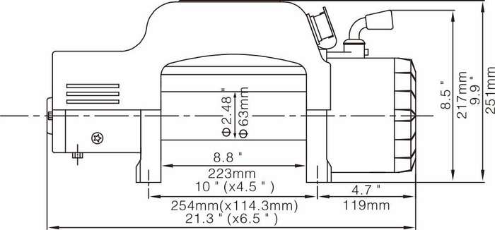 Runva 12 Volt - 9500lb (4309kg) with Synthetic Rope