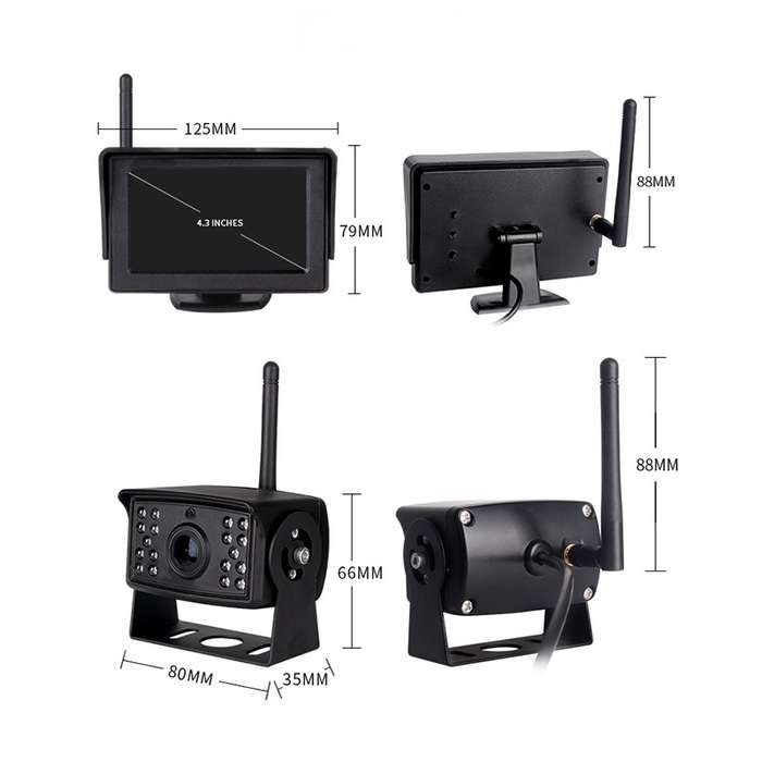 4.3 Wireless Reverse Camera System | Night Vision | 50m Range | Car/Truck/RV