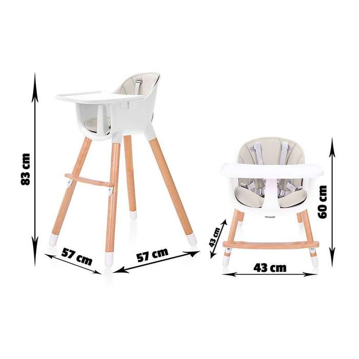 Wooden High Feeding Chair with Tray