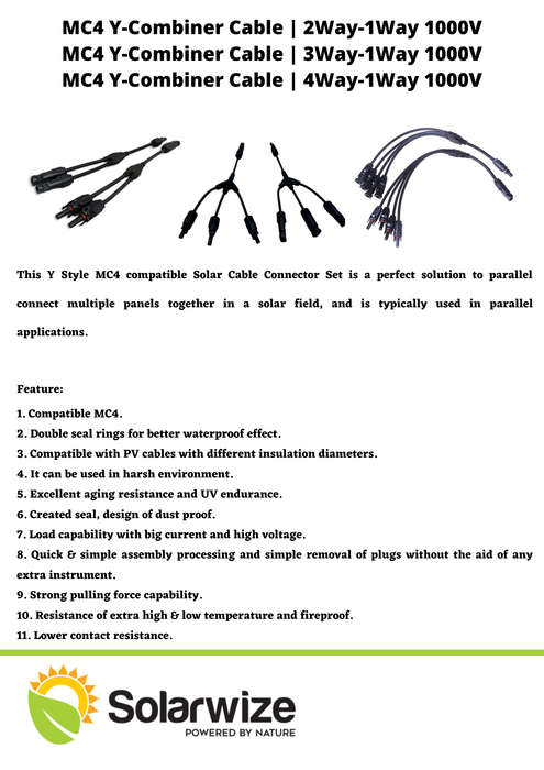 CL0378 MC4 - 3Y Solar Panel Branch Connector