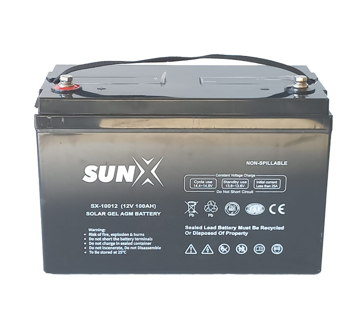 BS027 SunX - Battery Deep Cycle Gel AGM 100% Capacity. 12 Volt 100ah