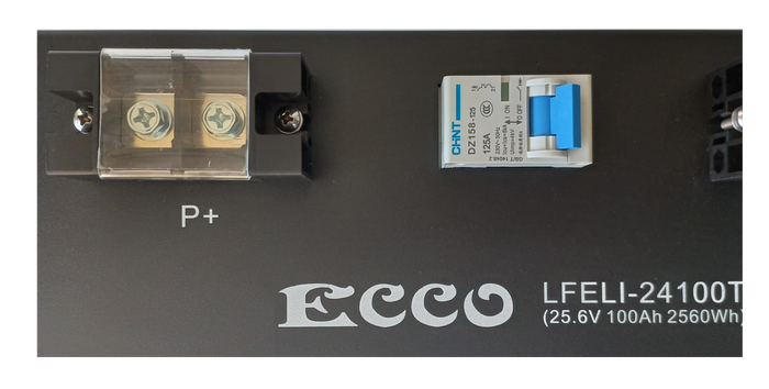 BU024A - ECCO Battery Lithium Iron LifePO4 24 Volt  2.56KWH 100Ah. Rack Mount