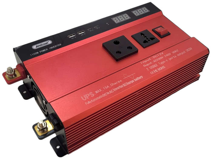 SA442C Andowl - Inverter UPS Pure Sine. Auto Switch. Input.-12 Volt DC  Output 220  AC1100 Watt AC