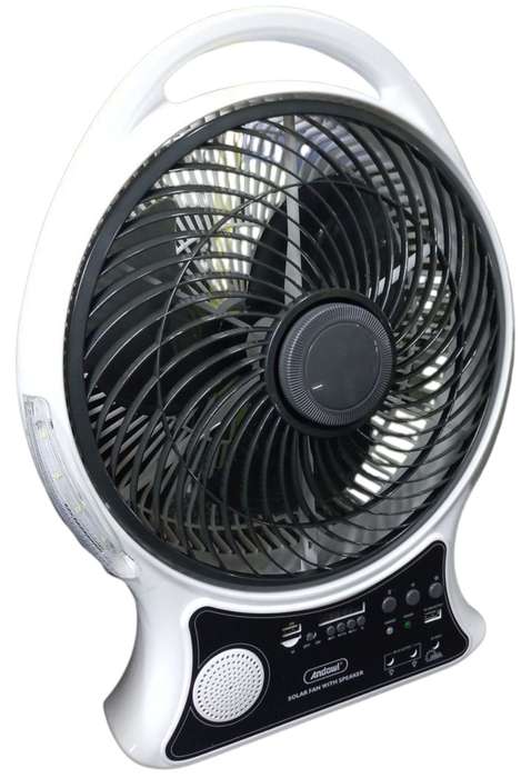 LN030 Appliance - Solar Fan 35 cm with Solar Panel ,Radio &amp; 2 x x LED bulbs. AC Charger Inclu...