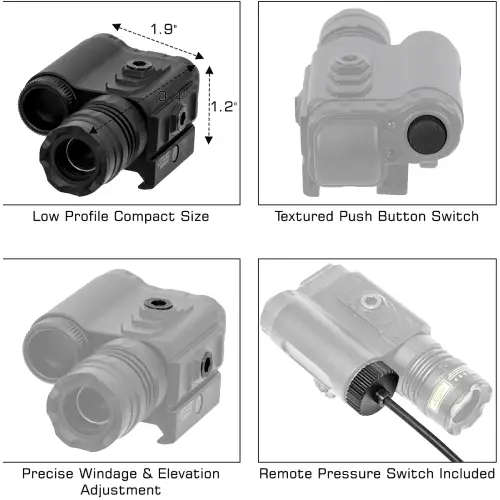 UTG INSTNT TARGET AIMING BULLDOT-COMPACT GREEN LASER SCP-LS289S