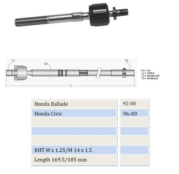 Ballade / Civic S04 Rack End 1996+ (each)