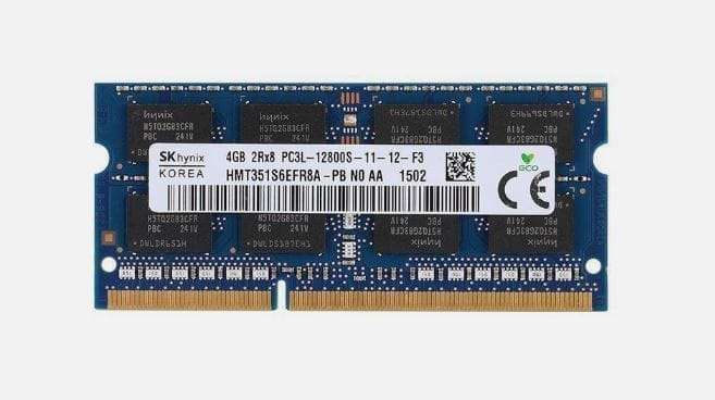 4GB SK Hynix, DDR3 16000MHz, 2Rx8 PC3L-12800S, Laptop SODIMM RAM