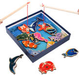 Magnetic fishing with 2 rods in container