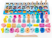 Digital shape logarithmic board + fishing game with one rod