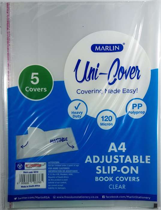 A4 slip on adjustable  book covers(heavy duty)