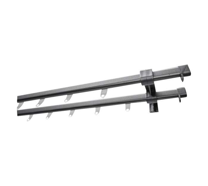 Design House Steel Double Curtain Track - Grey (1500mm)