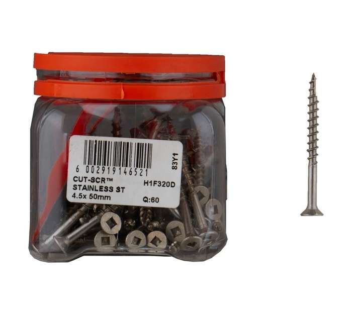 Eureka H1F320D 4.5 x 50mm Cut Screw Stainless Steel (60 Pack)