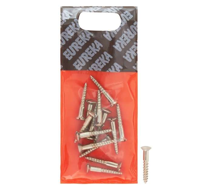 Eureka 1BB70U 4 x 25mm W/Screw Rsd Nickle Plated (15 Pack)