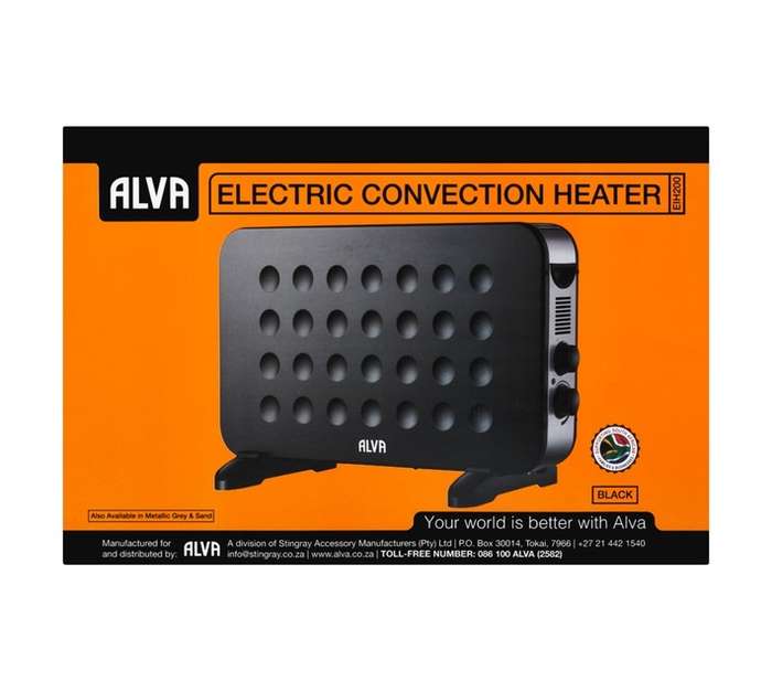Alva Electric Convection Heater - Black (2000W)