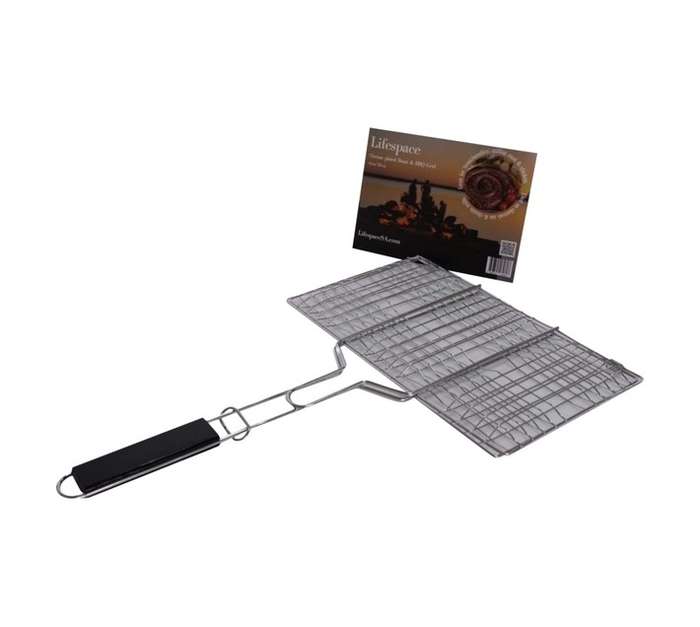 Lifespace Braai Grid Basket - Chrome (300 x 210 x 35mm)