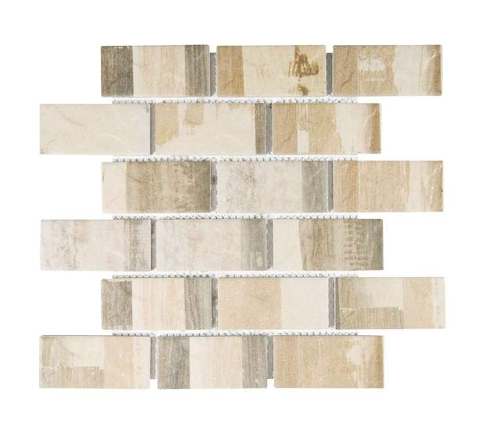 Falcon Tiling WPB-FT9501 Natural Latte Mix Mosaic Tile (295 x 45mm)