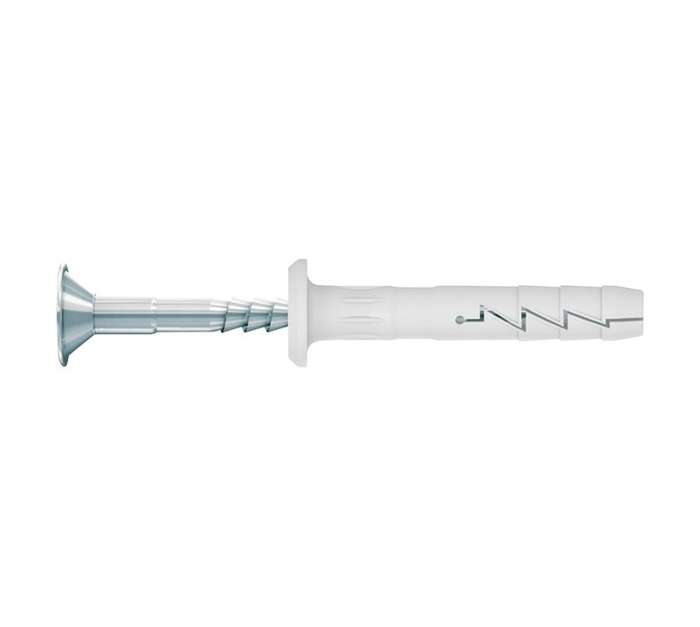 Rawlplug 20 x Hammer in Nylon Plugs and CSK Screws - Silver (8 x 60mm)