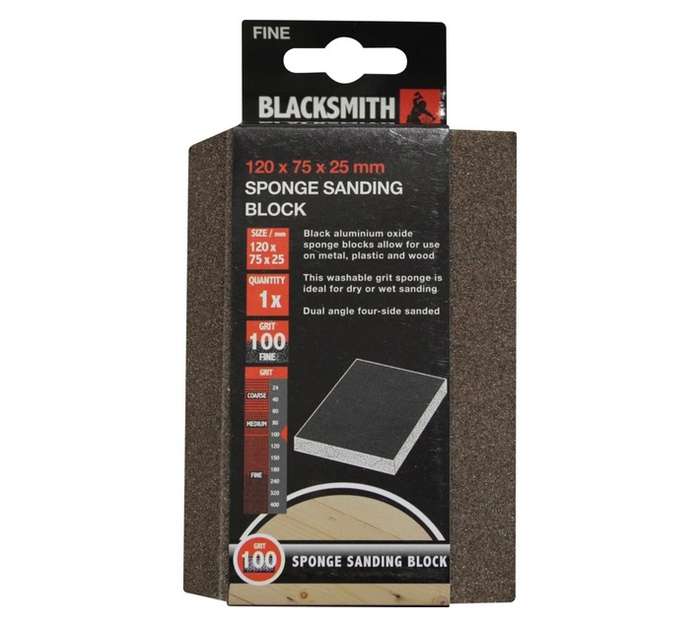 Blacksmith Sponge Sanding Block 100 Grit (120 x 75 x 25mm)