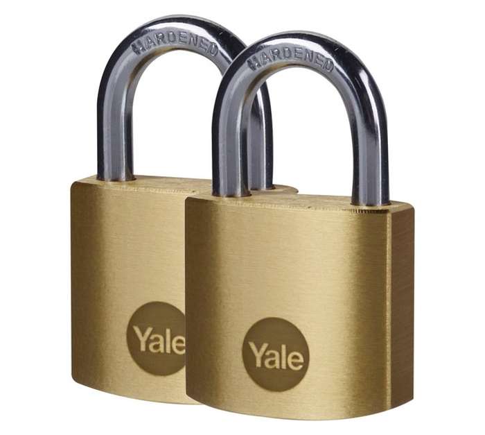 Yale 2 x Brass Padlock (30mm)
