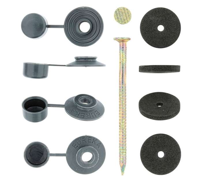 Eureka 50 x Roof Seal Nail and Cap - Chrome (90 x 5mm)