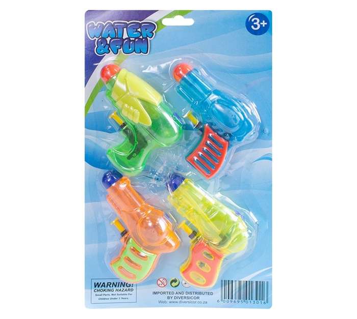 6 x Tranlucent Water Pistols - Assorted