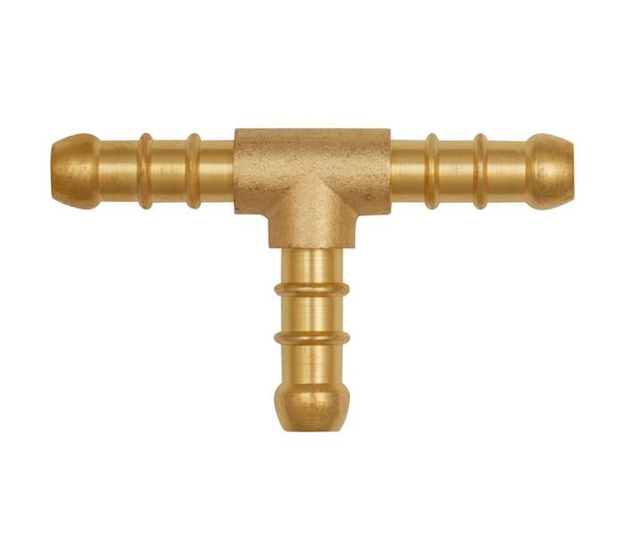 Safegas T Connector - Brass Yellow