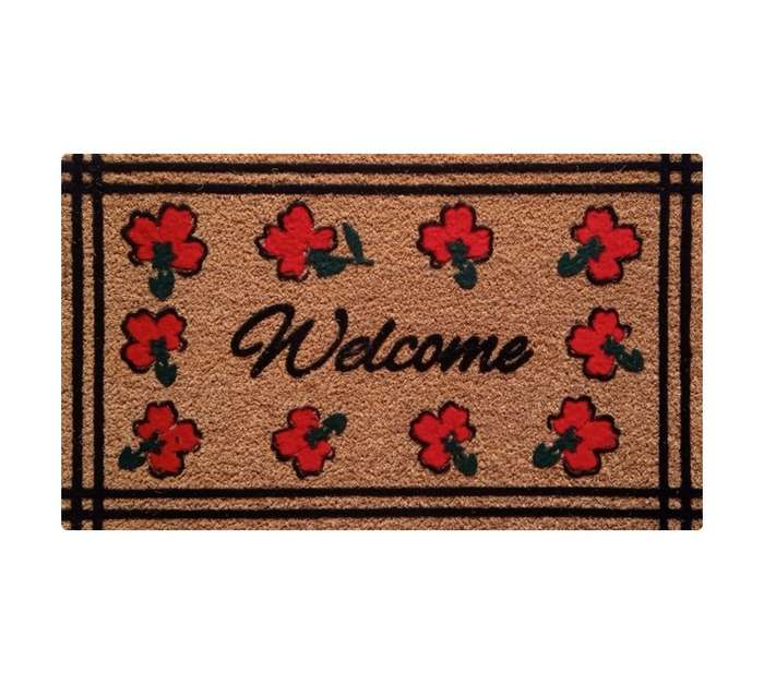 Trento Coir Flowers Flock Mat - Multicoloured (450 x 750mm)