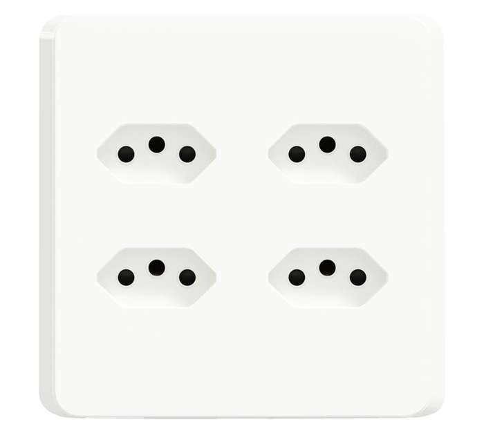 Eurolux SCH099 Quad Euro Plug Socket - White (130 x 130 x 50mm)